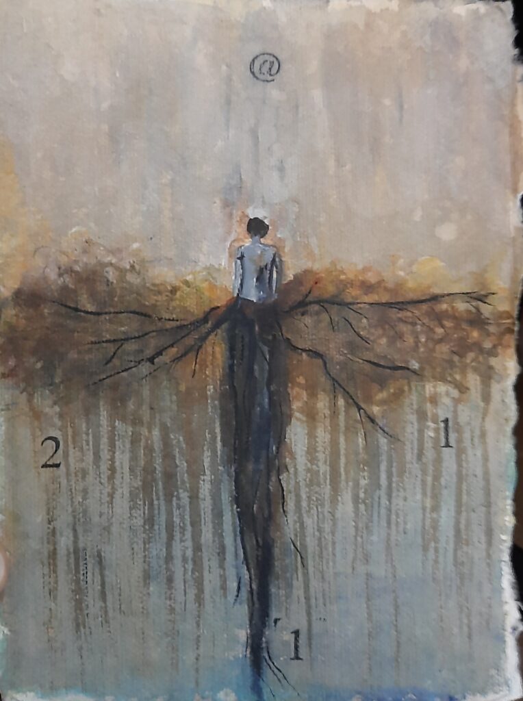 Aquarel Geworteld lijst 13 bij 18 cm