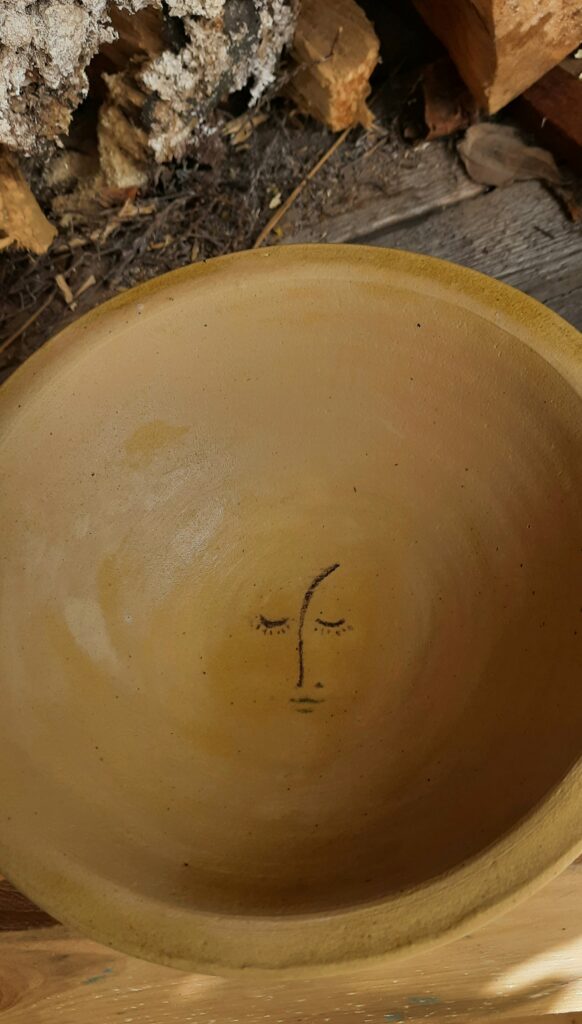 Mat zand met gezichtje 19.5 cm middenlijn