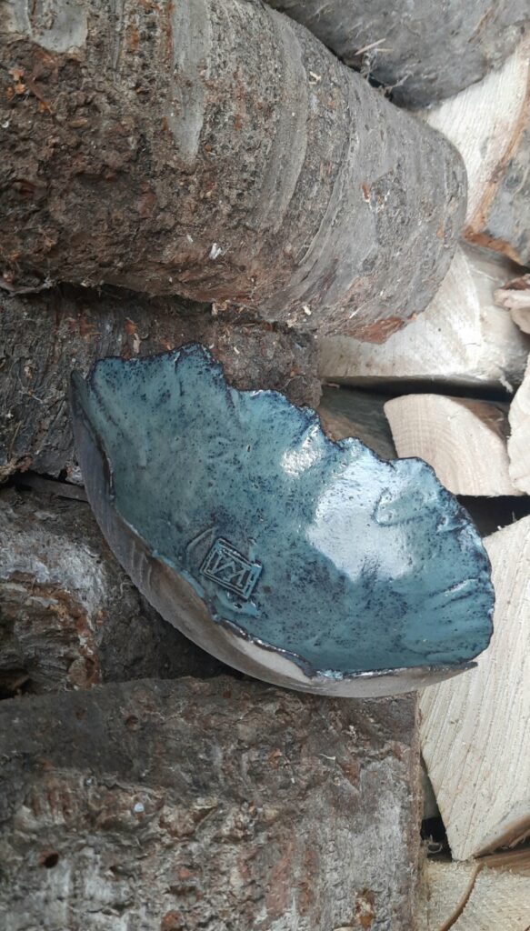 Schaaltje ruig blauw 11 bij 16 cm