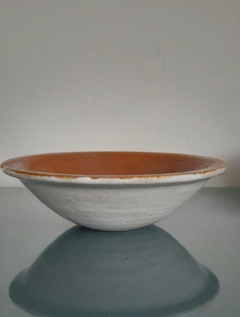 Bruin/wit diep bordje 19 cm middenlijn