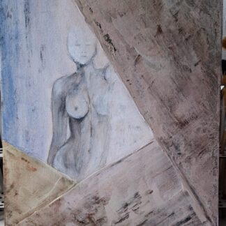 Naakt     30x40  in houtpaneel