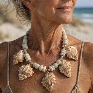 Schelpketting met Jade en meer