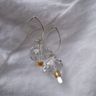 Kristal rondellen Sterling zilver