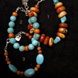 Turquoise met Koraal en Appelkoraal