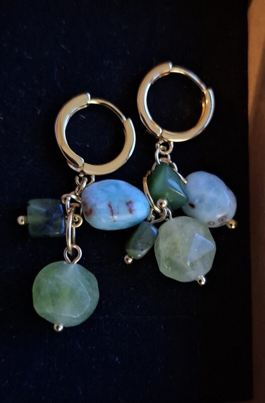 Peridot met Larimar aan creooltjes - Afbeelding 3