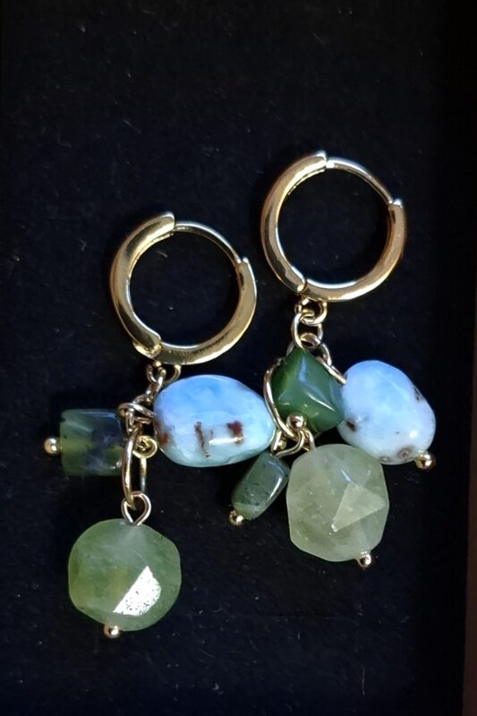 Peridot met Larimar aan creooltjes - Afbeelding 4