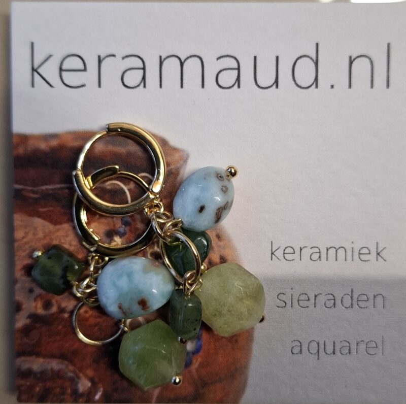 Peridot met Larimar aan creooltjes