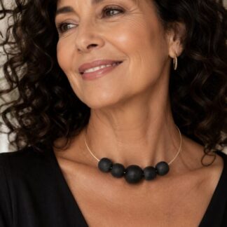 Choker met grote poederglaskralen