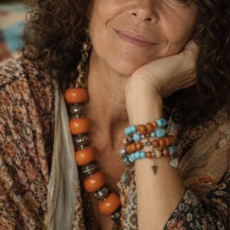 Afrikaanse Bonebeads met Tibetaans zilver