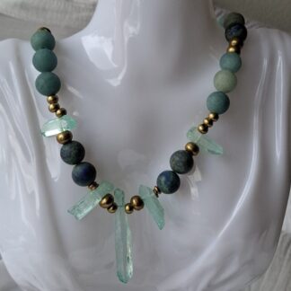 Amazoniet ruw met matte stenen