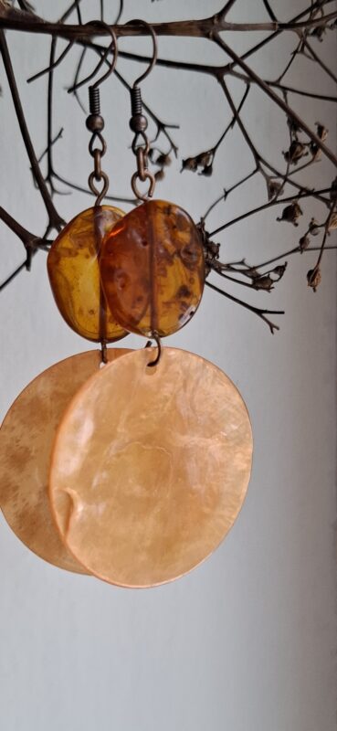 Amber met parelmoer schijven - Afbeelding 2
