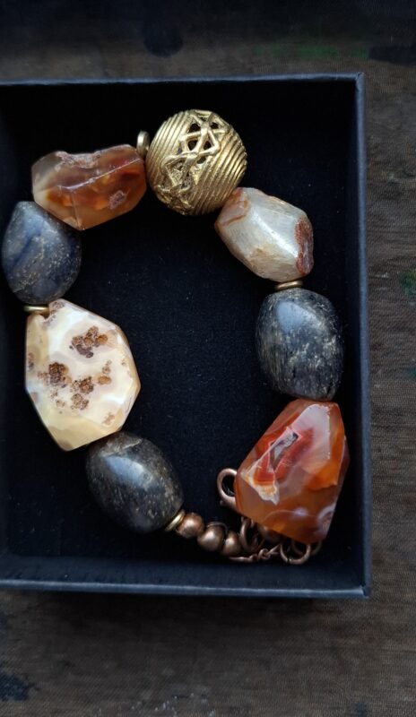 Rode Agaat met oude bonebeads en Berber - Afbeelding 3