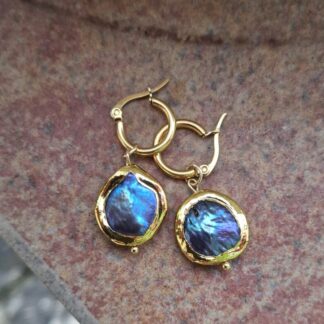 Zoetwaterparels blauw  coins