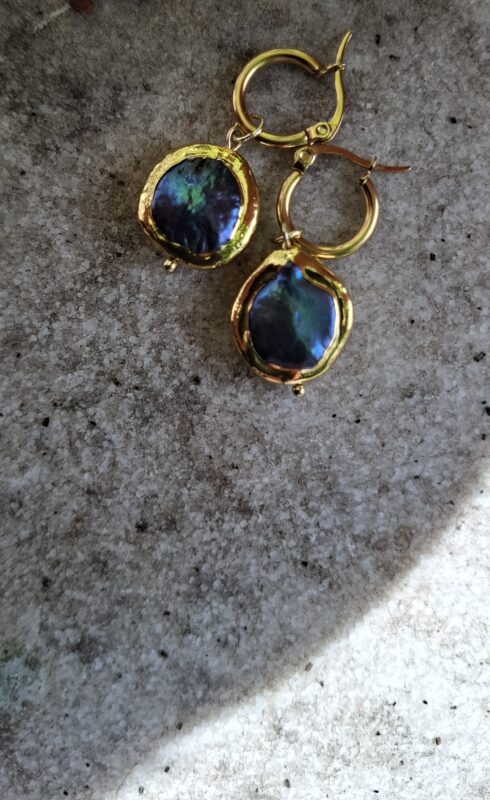 Zoetwaterparels blauw coins - Afbeelding 2